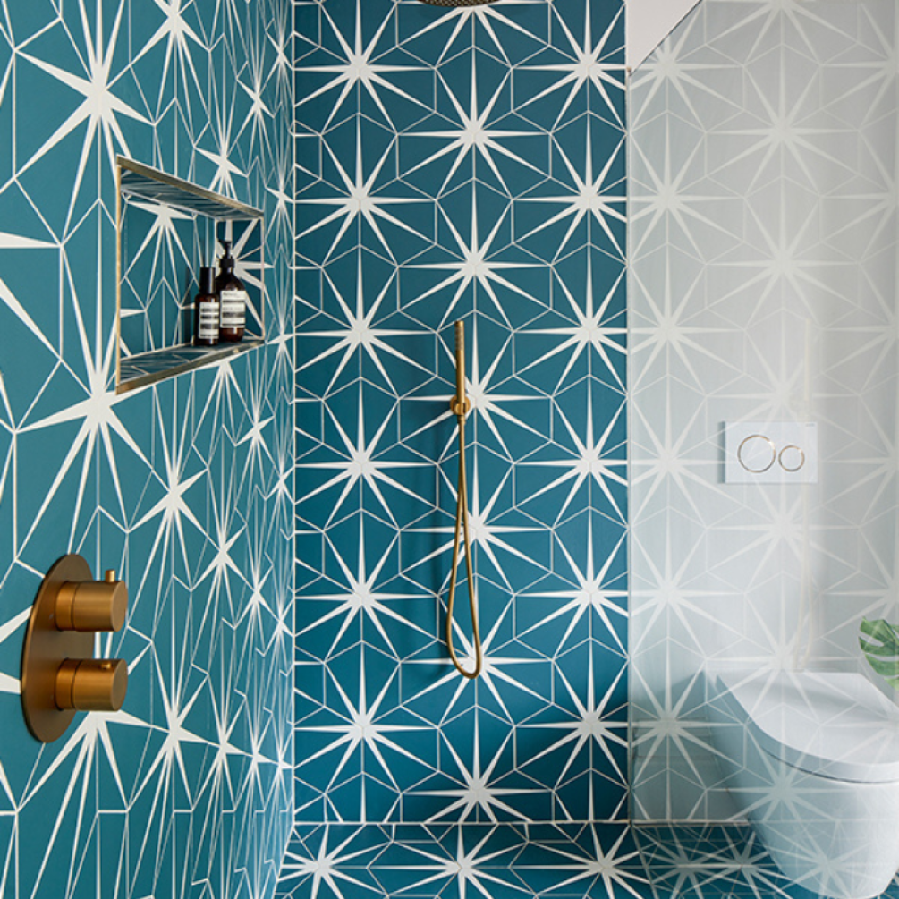 Ca' Pietra Lily Pad Peacock Porcelain Matt Tiles